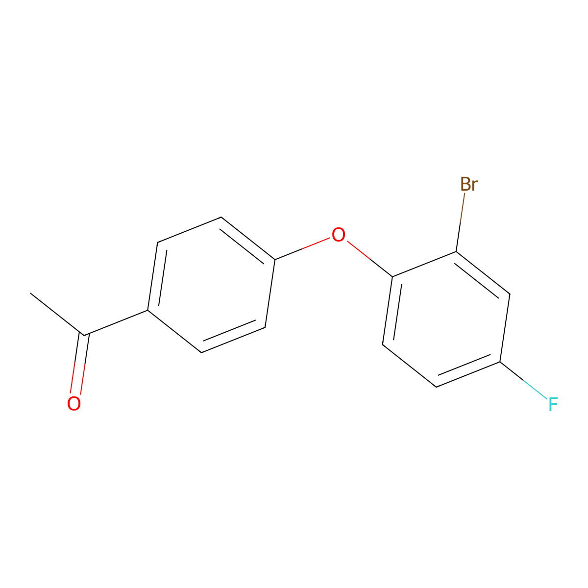 1-(4-(2-Bromo-4-fluorophenoxy)phenyl)ethanone molecular structure, CAS 845866-51-5