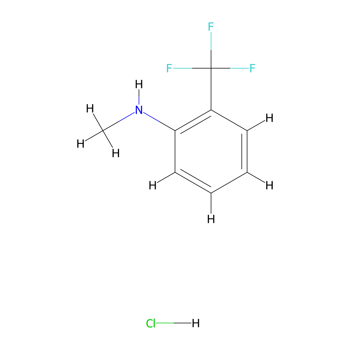 2-(Methylamino)benzotrifluoride hydrochloride molecular structure, CAS 845866-58-2