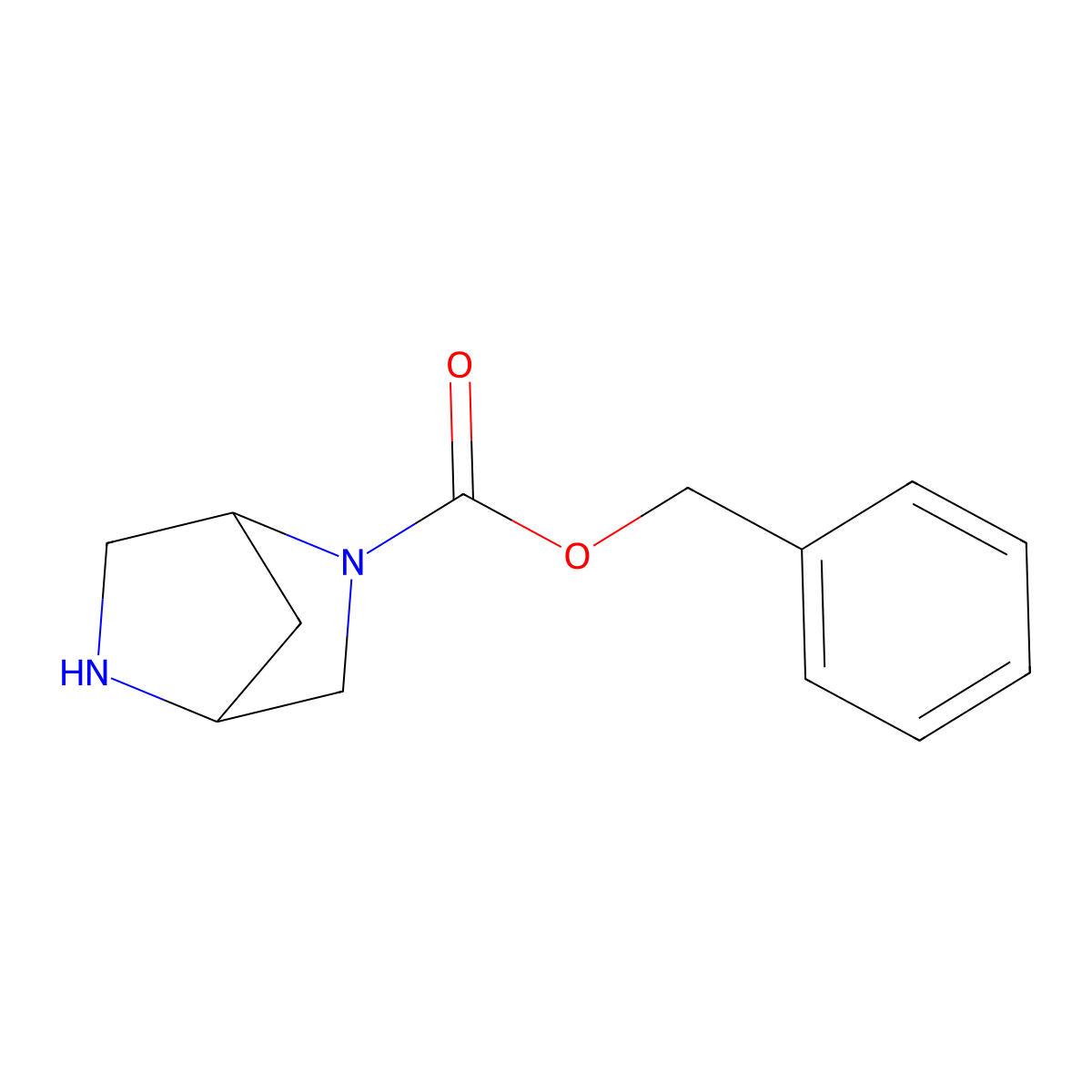 Benzyl 2,5-diazabicyclo[2.2.1]heptane-2-carboxylate molecular structure, CAS 845866-59-3