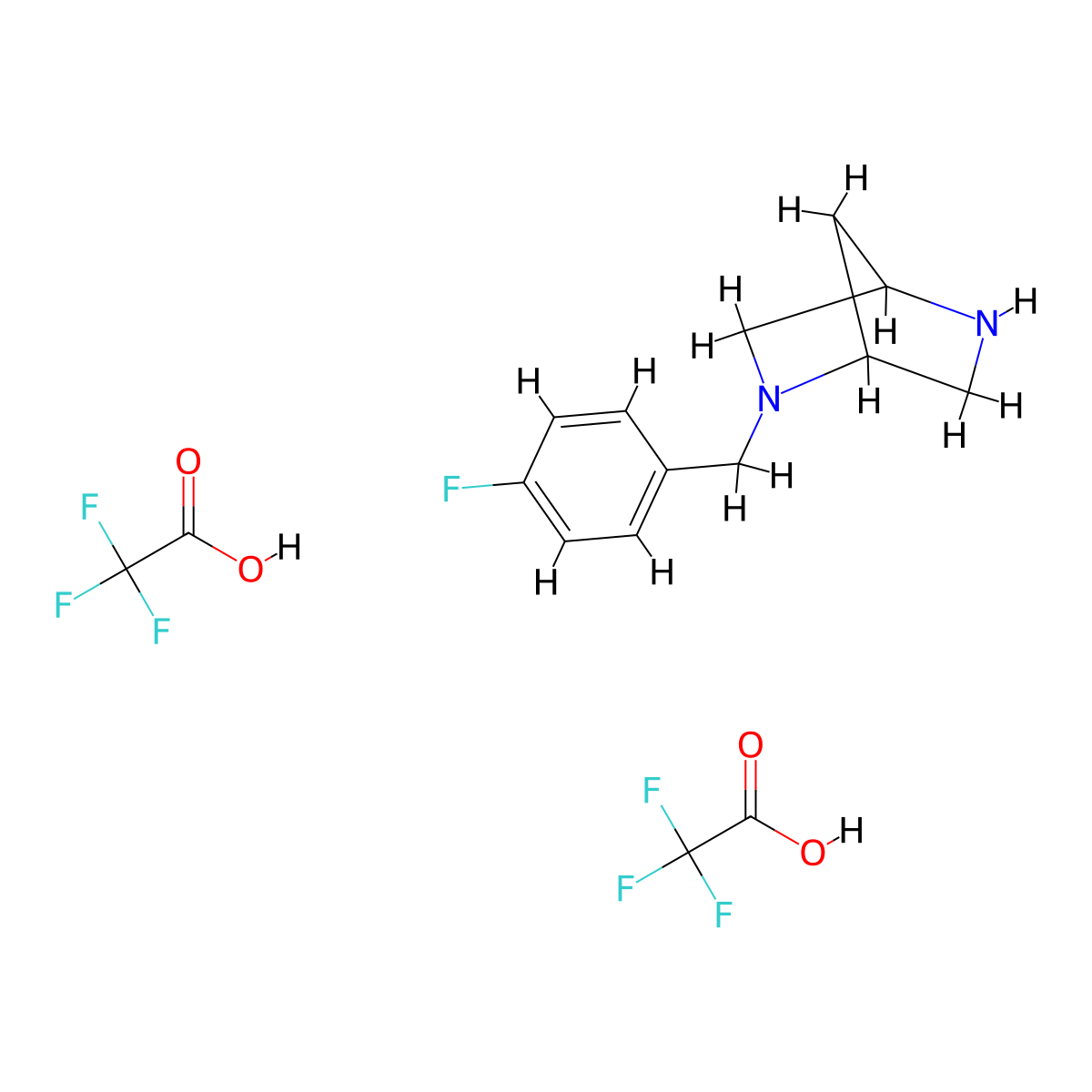 (1S,4S)-2-(4-Fluorobenzyl)-2,5-diaza-bicyclo[2.2.1]heptane di-trifluoro-acetic acid molecular structure, CAS 845866-69-5