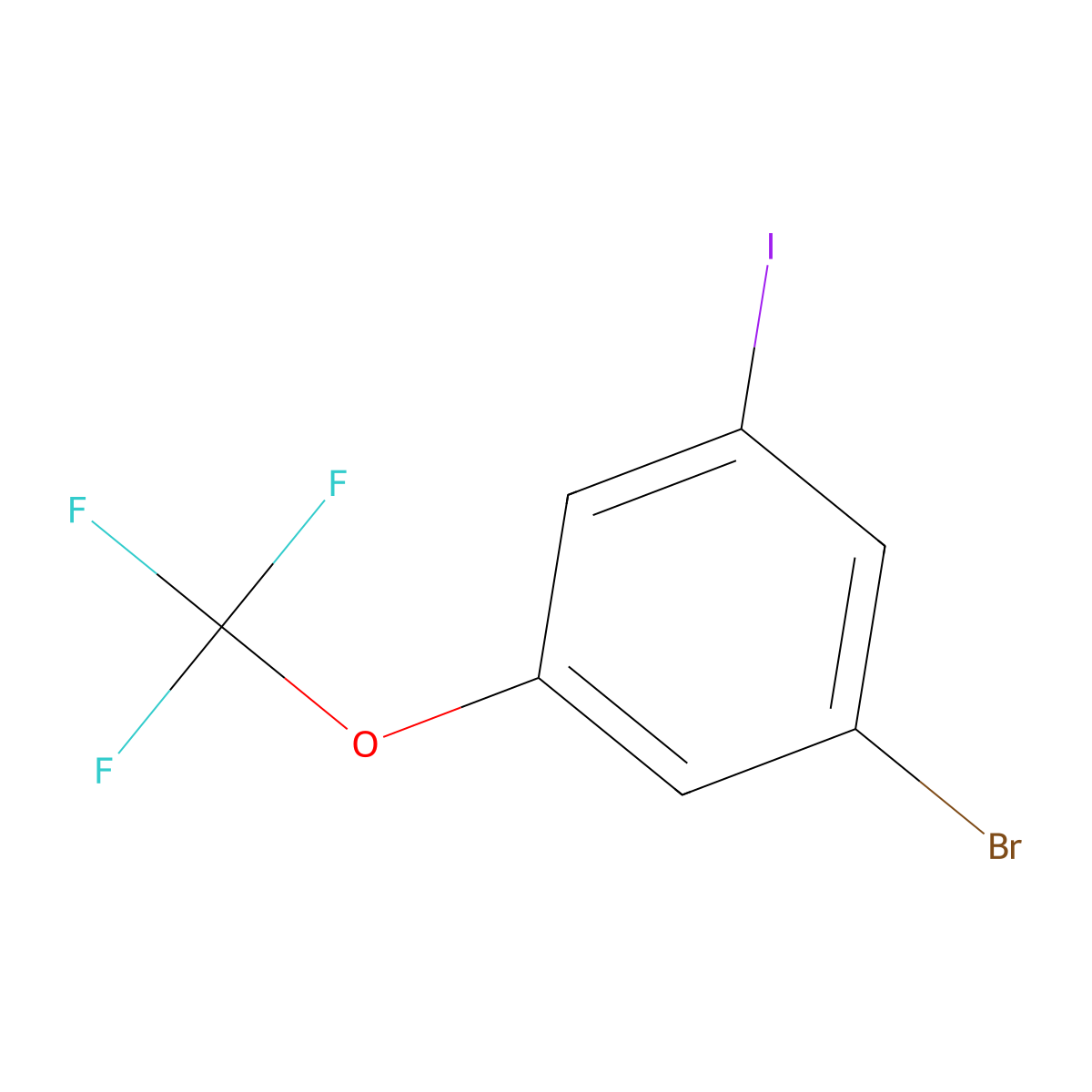 1-Bromo-3-iodo-5-(trifluoromethoxy)benzene molecular structure, CAS 845866-78-6