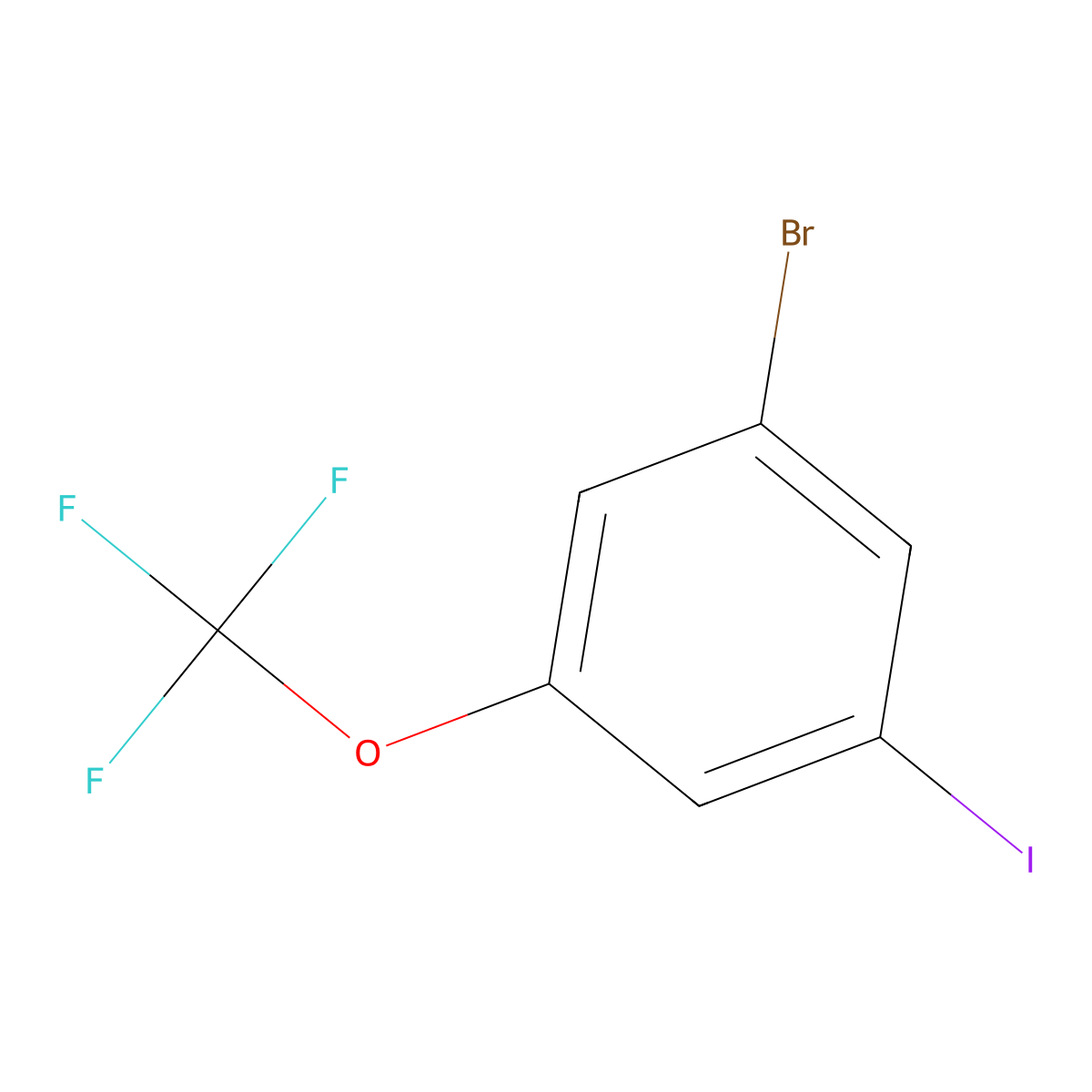 1-Bromo-3-iodo-5-(trifluoromethoxy)benzene molecular structure, CAS 845866-78-6