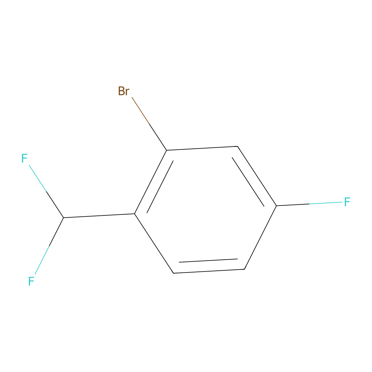 2-Bromo-1-(difluoromethyl)-4-fluorobenzene molecular structure, CAS 845866-81-1
