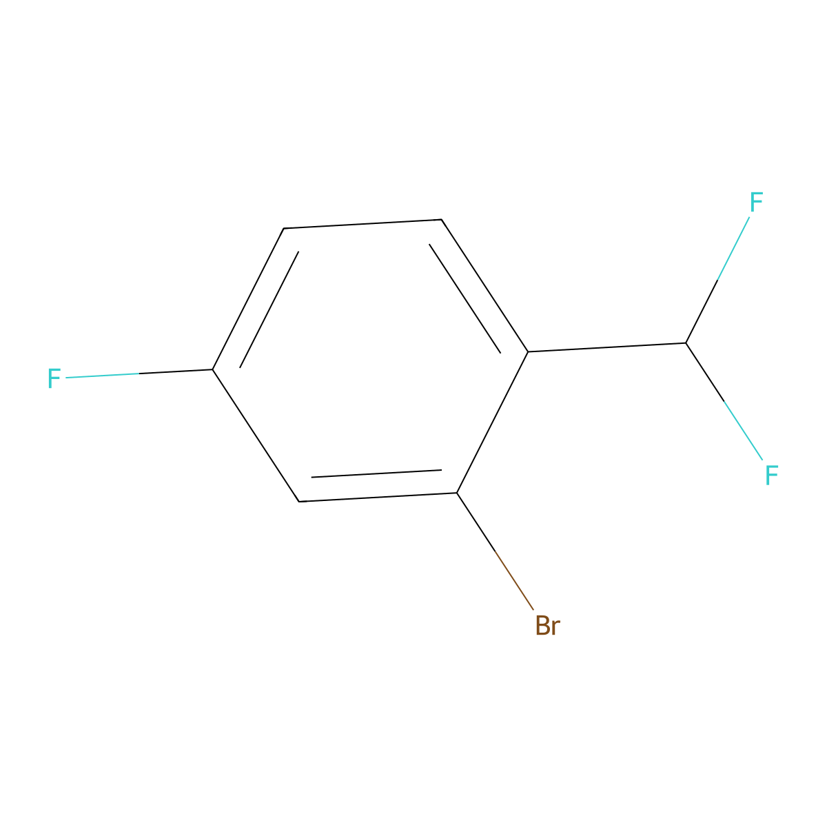 2-Bromo-1-(difluoromethyl)-4-fluorobenzene molecular structure, CAS 845866-81-1