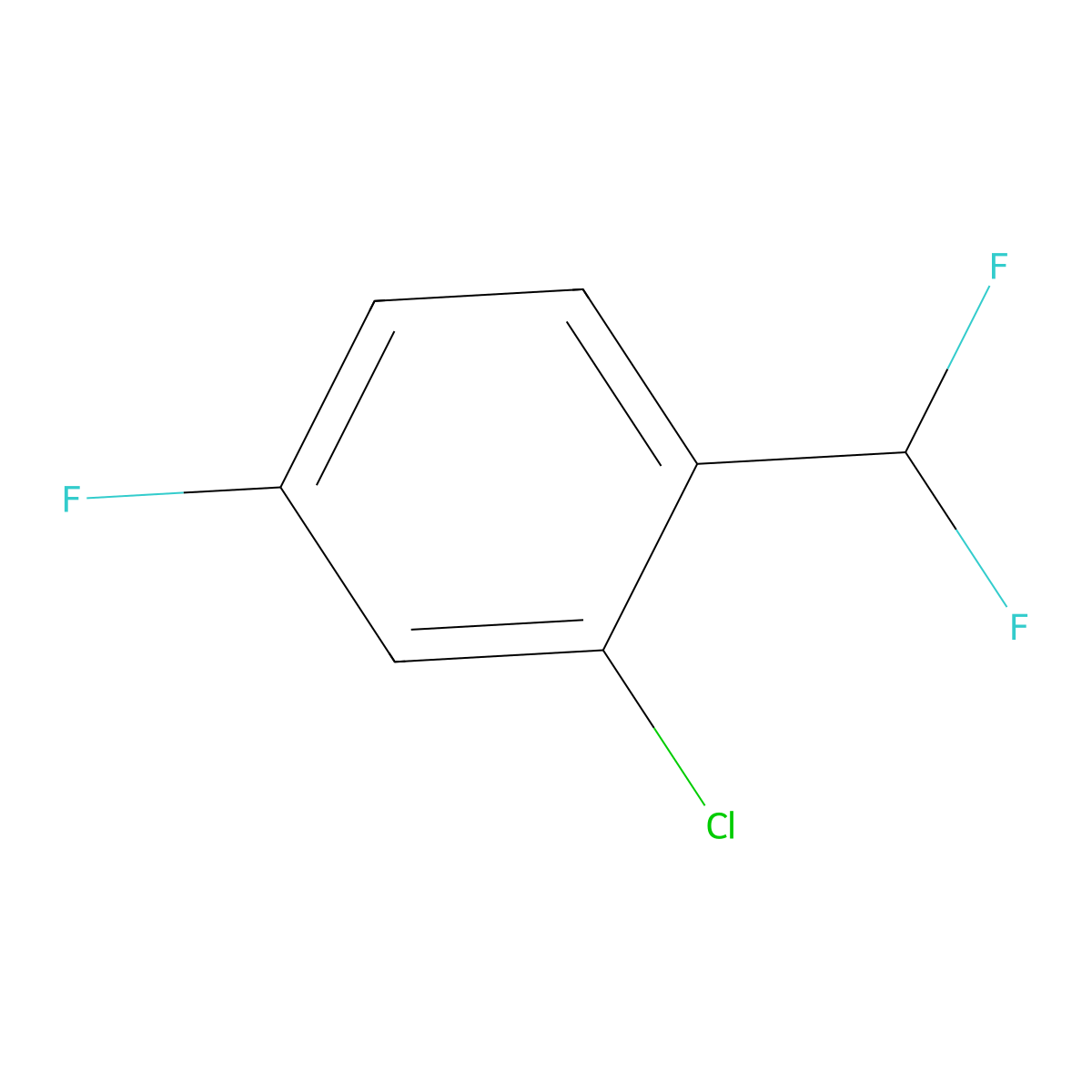 2-Chloro-1-(difluoromethyl)-4-fluorobenzene molecular structure, CAS 845866-83-3