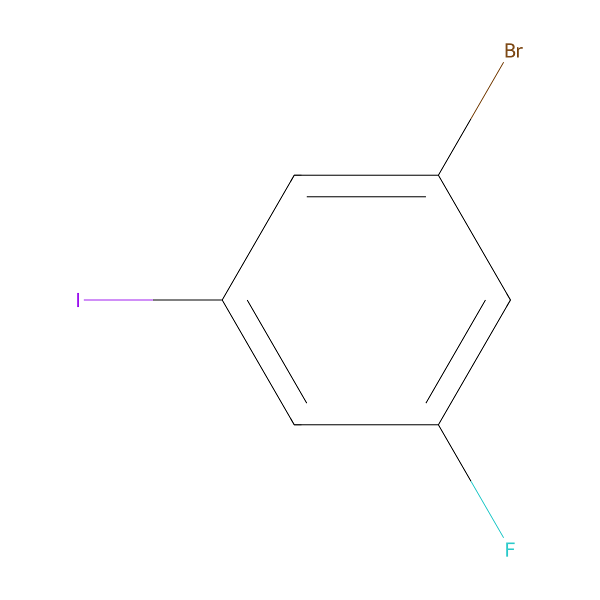 1-Bromo-3-fluoro-5-iodobenzene molecular structure, CAS 845866-85-5