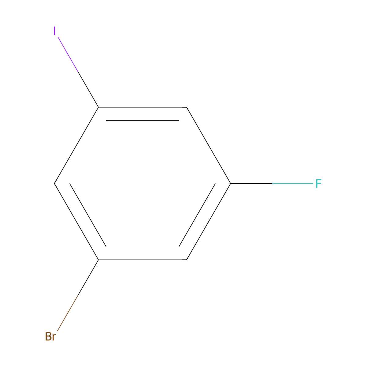 1-Bromo-3-fluoro-5-iodobenzene molecular structure, CAS 845866-85-5