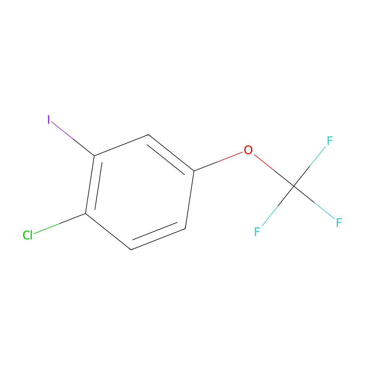 1-Chloro-2-iodo-4-(trifluoromethoxy)benzene molecular structure, CAS 845866-91-3