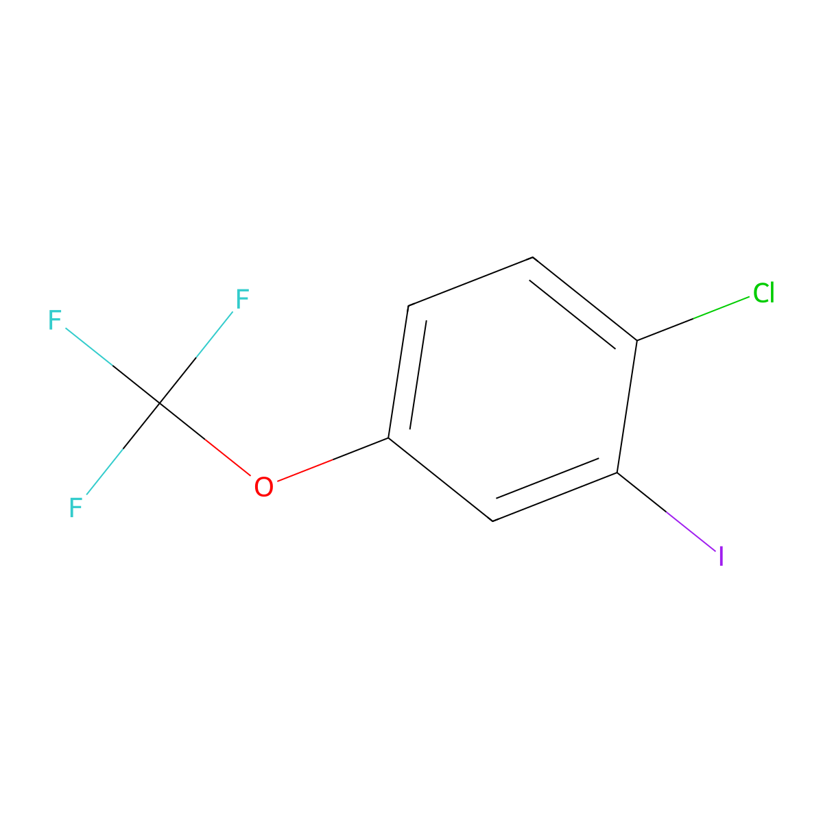 1-Chloro-2-iodo-4-(trifluoromethoxy)benzene molecular structure, CAS 845866-91-3