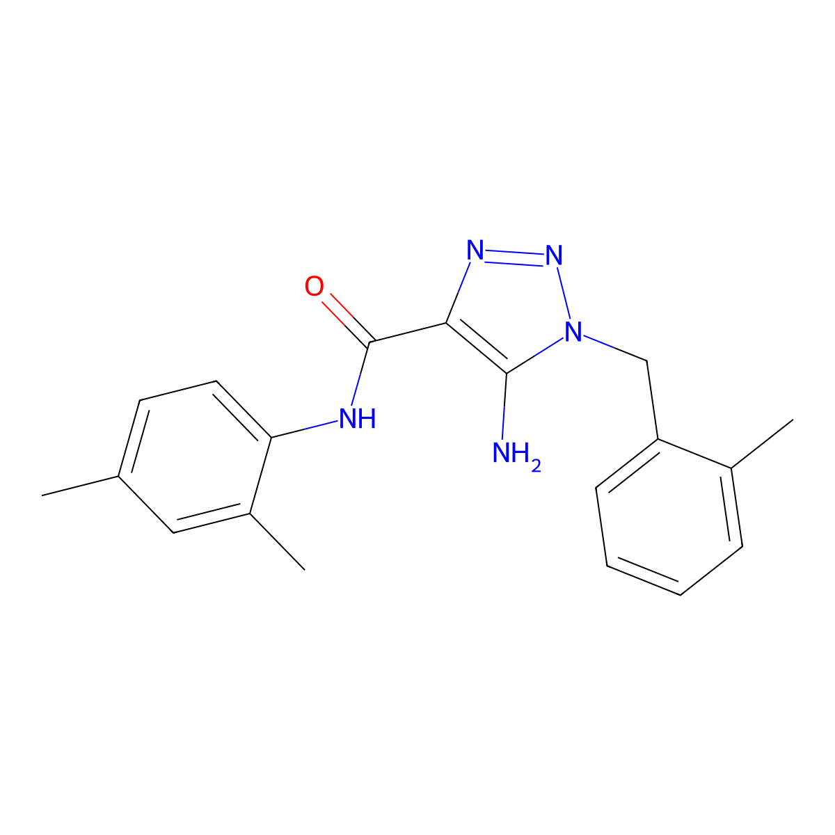 5-amino-N-(2,4-dimethylphenyl)-1-(2-methylbenzyl)-1H-1,2,3-triazole-4-carboxamide molecular structure, CAS 845867-34-7