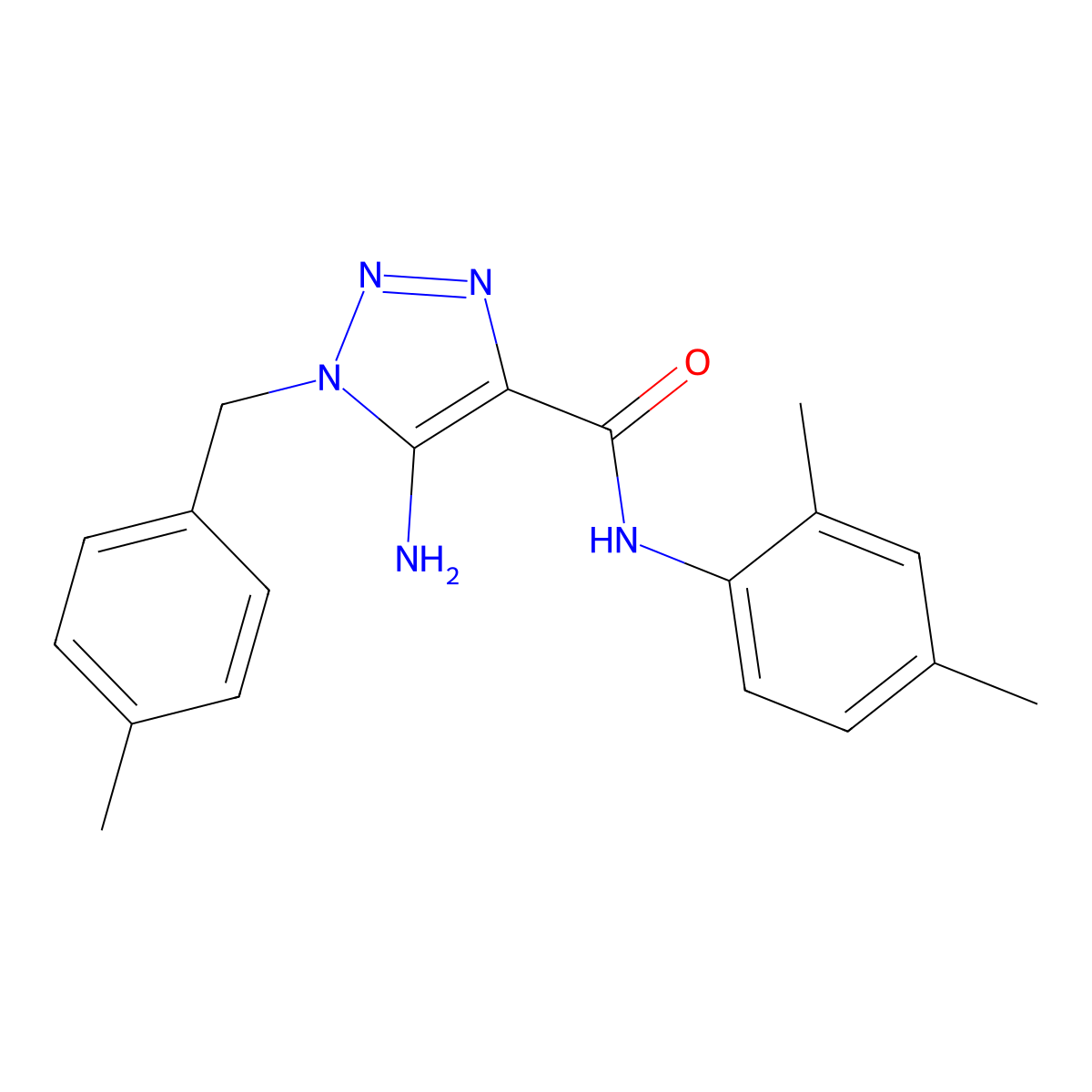 5-amino-N-(2,4-dimethylphenyl)-1-(4-methylbenzyl)-1H-1,2,3-triazole-4-carboxamide molecular structure, CAS 845867-38-1