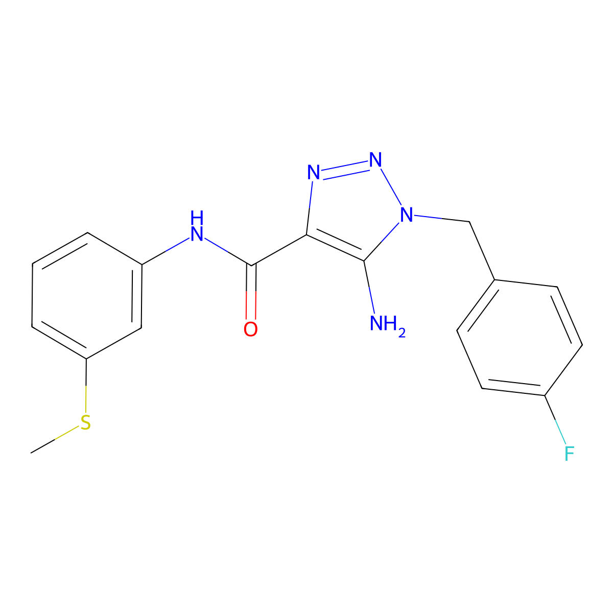 5-amino-1-(4-fluorobenzyl)-N-[3-(methylthio)phenyl]-1H-1,2,3-triazole-4-carboxamide molecular structure, CAS 845867-43-8