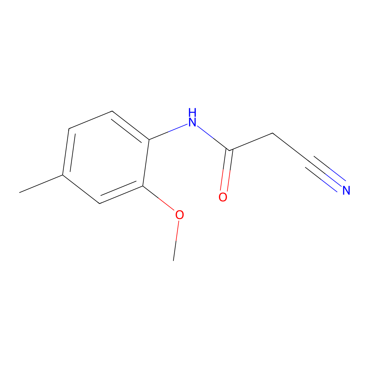 2-Cyano-N-(2-methoxy-4-methylphenyl)acetamide molecular structure, CAS 845867-45-0