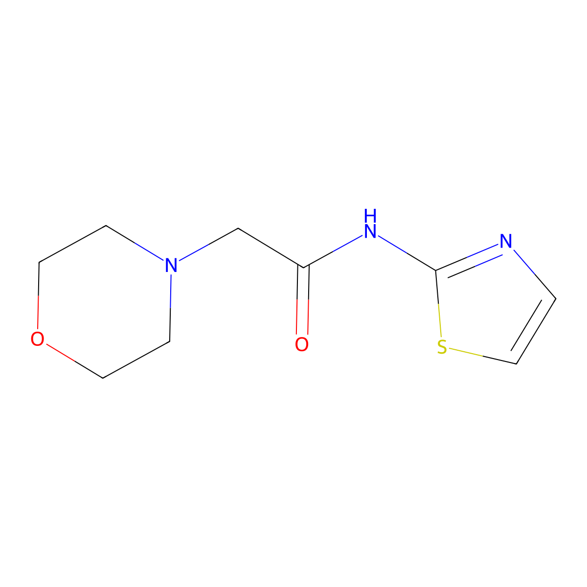 N-2-Thiazolyl-4-morpholineacetamide molecular structure, CAS 84587-71-3
