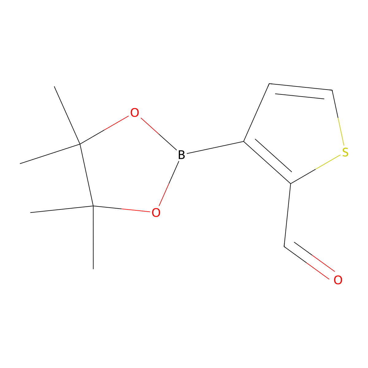 3-(4,4,5,5-Tetramethyl-1,3,2-dioxaborolan-2-YL)thiophene-2-carbaldehyde molecular structure, CAS 845873-35-0