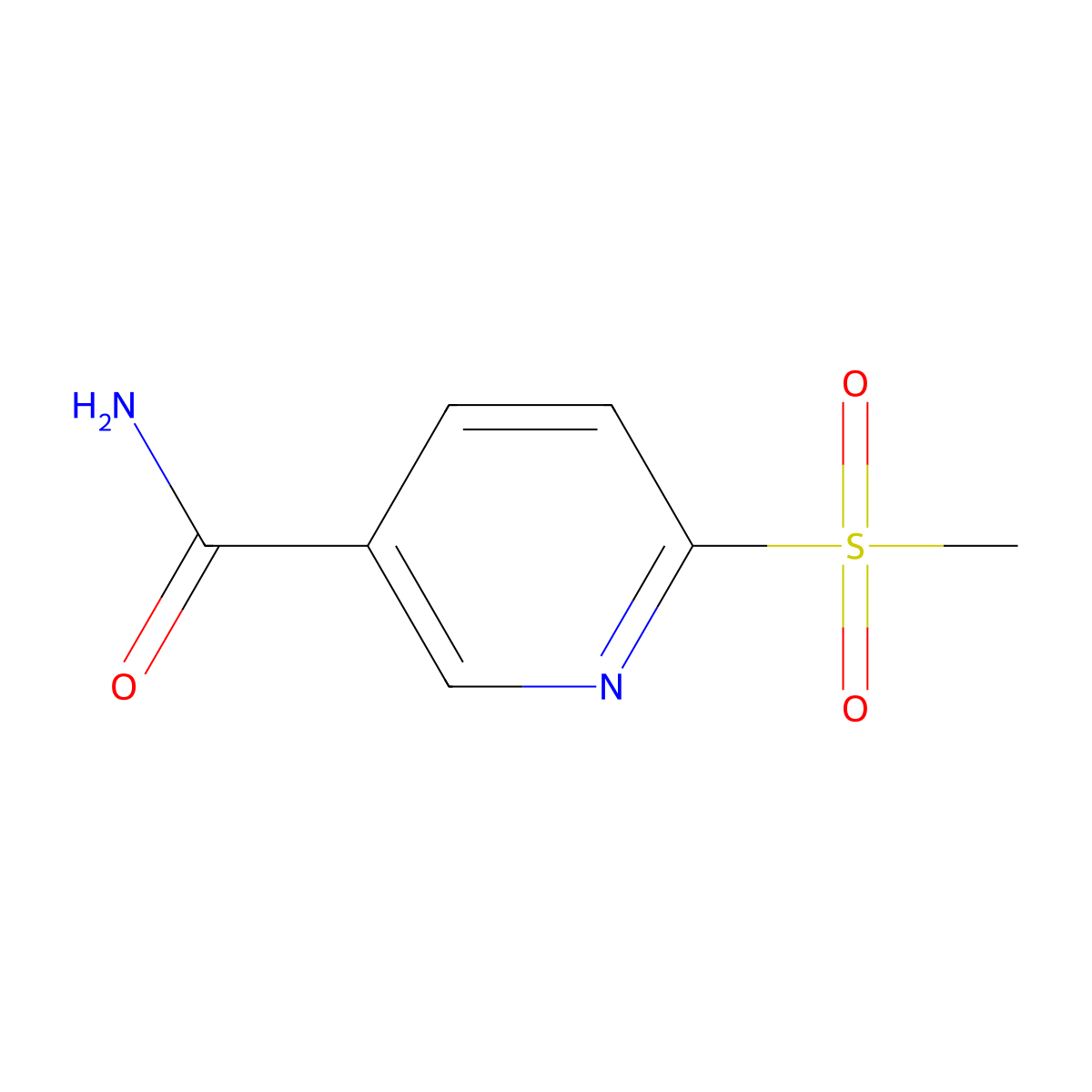 6-(Methylsulfonyl)nicotinamide molecular structure, CAS 845875-80-1
