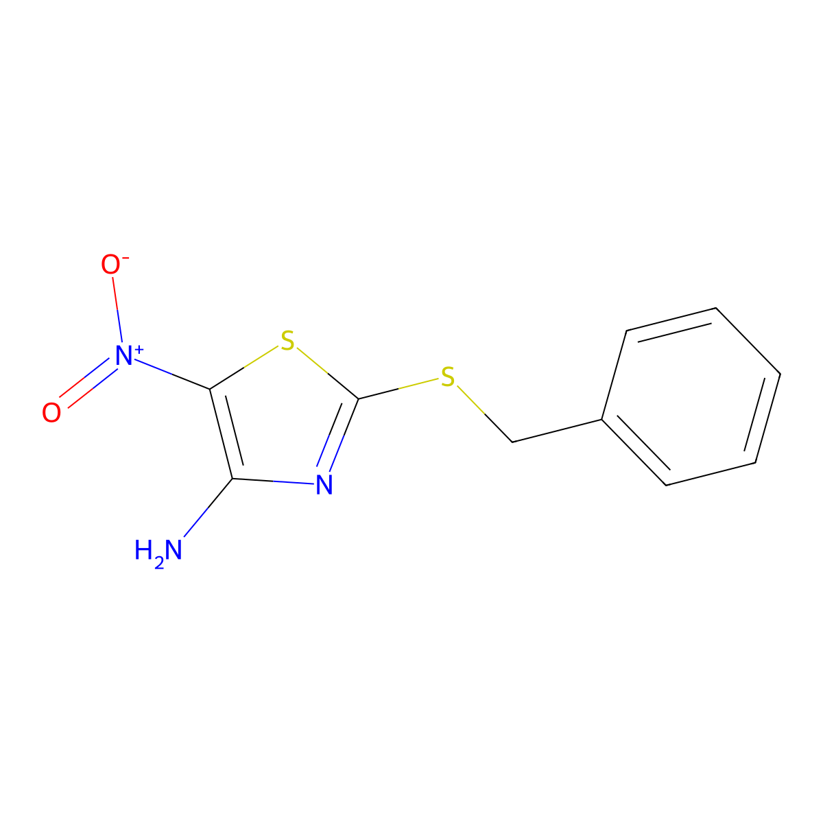 4-Amino-2-benzylthio-5-nitrothiazole molecular structure, CAS 845879-11-0