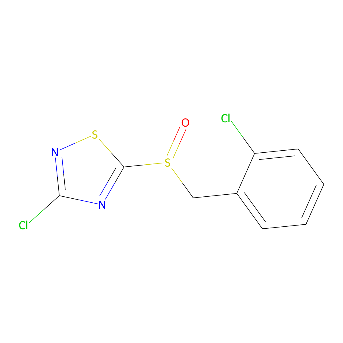 3-Chloro-5-(2-chlorobenzylsulfinyl)-1,2,4-thiadiazole molecular structure, CAS 845879-26-7