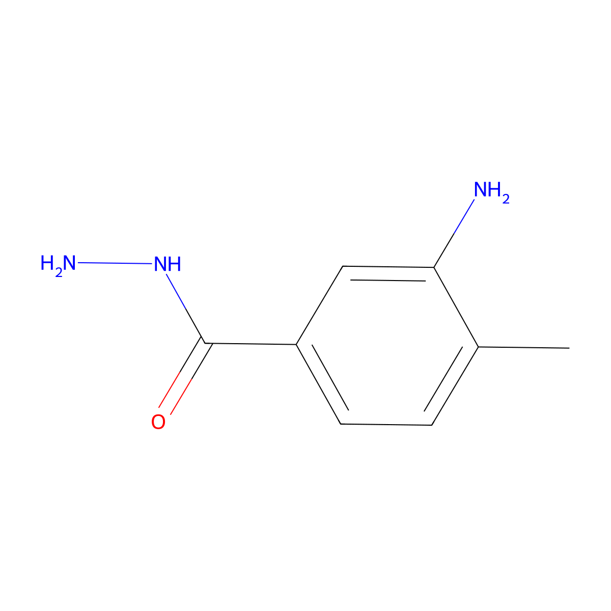 3-Amino-4-methylbenzohydrazide molecular structure, CAS 845884-82-4