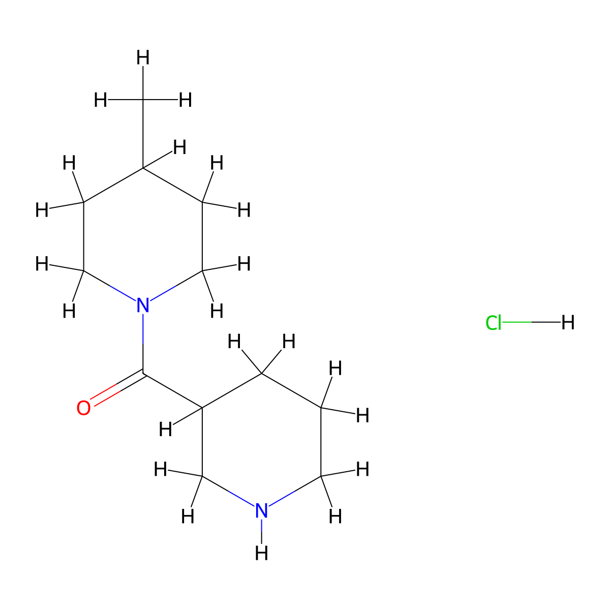 4-Methyl-1-(piperidine-3-carbonyl)piperidine hydrochloride molecular structure, CAS 845885-84-9