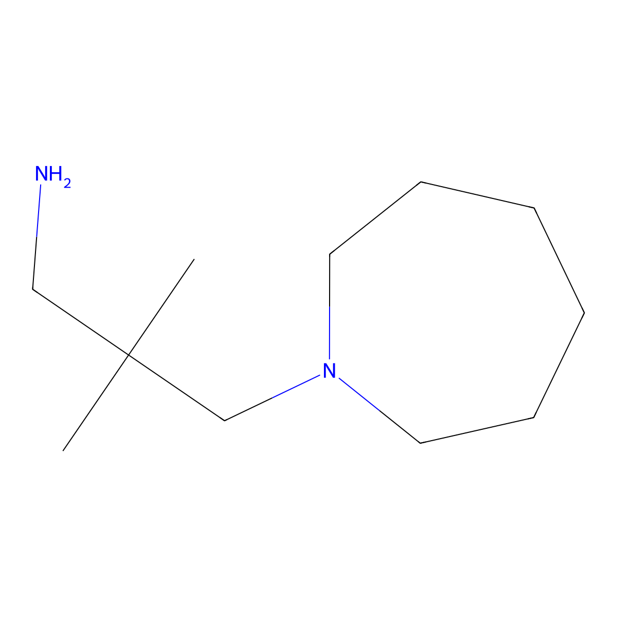3-(Azepan-1-yl)-2,2-dimethylpropan-1-amine molecular structure, CAS 845885-85-0