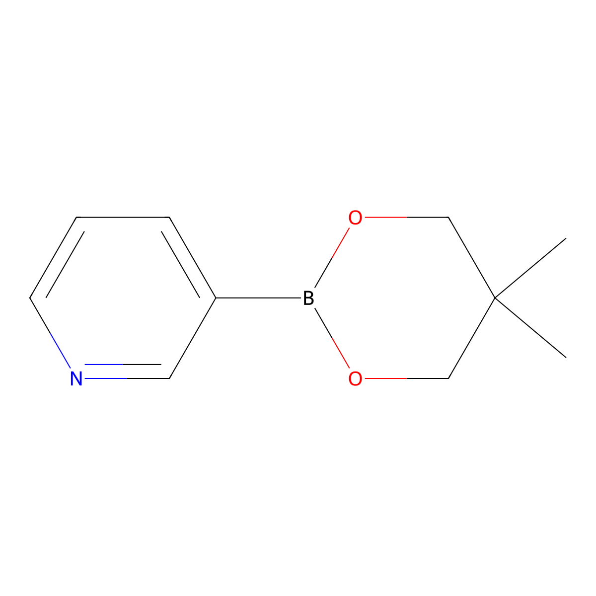 3-(5,5-Dimethyl-1,3,2-dioxaborinan-2-yl)pyridine molecular structure, CAS 845885-86-1