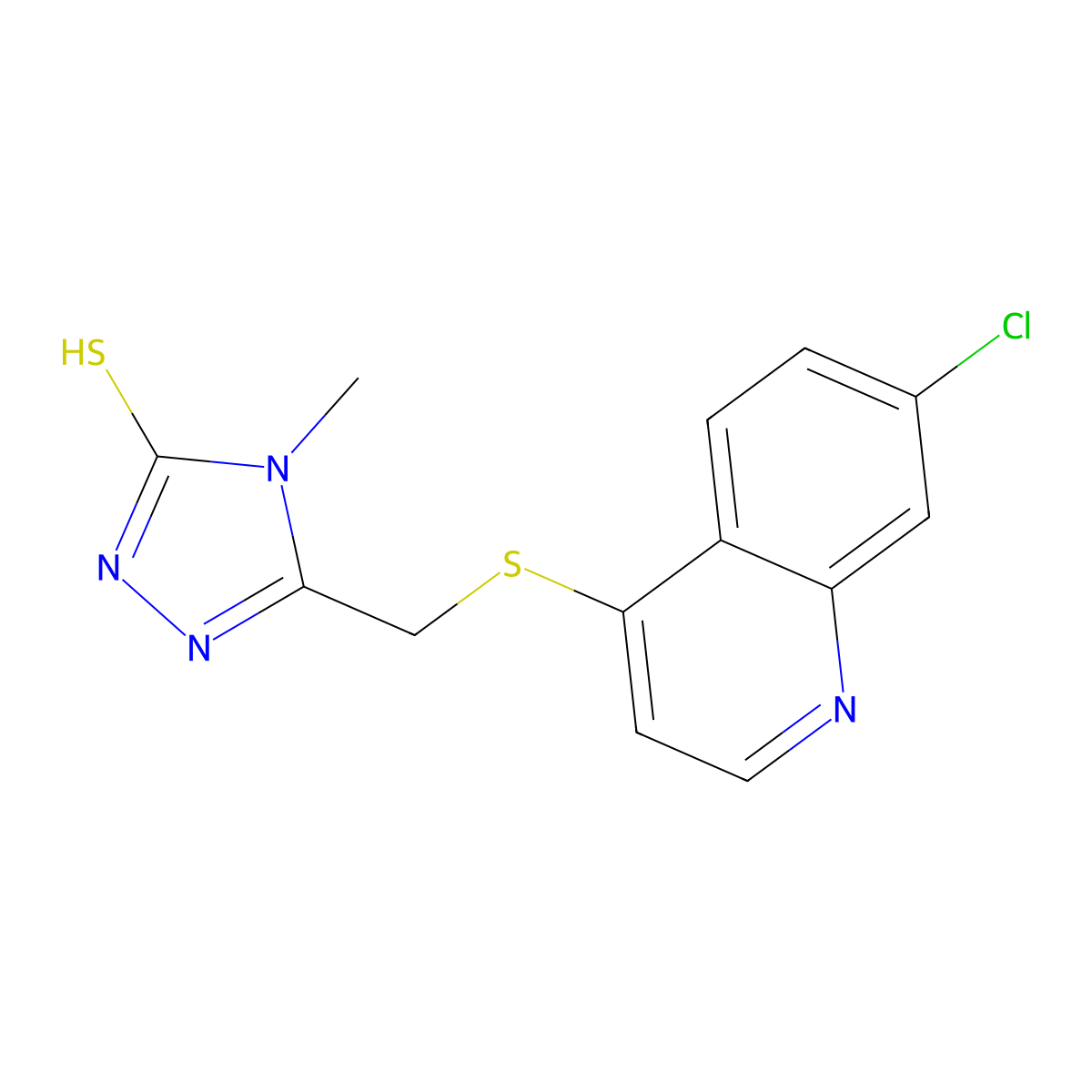 3-[(7-chloroquinolin-4-yl)sulfanylmethyl]-4-methyl-1H-1,2,4-triazole-5-thione molecular structure, CAS 845885-91-8