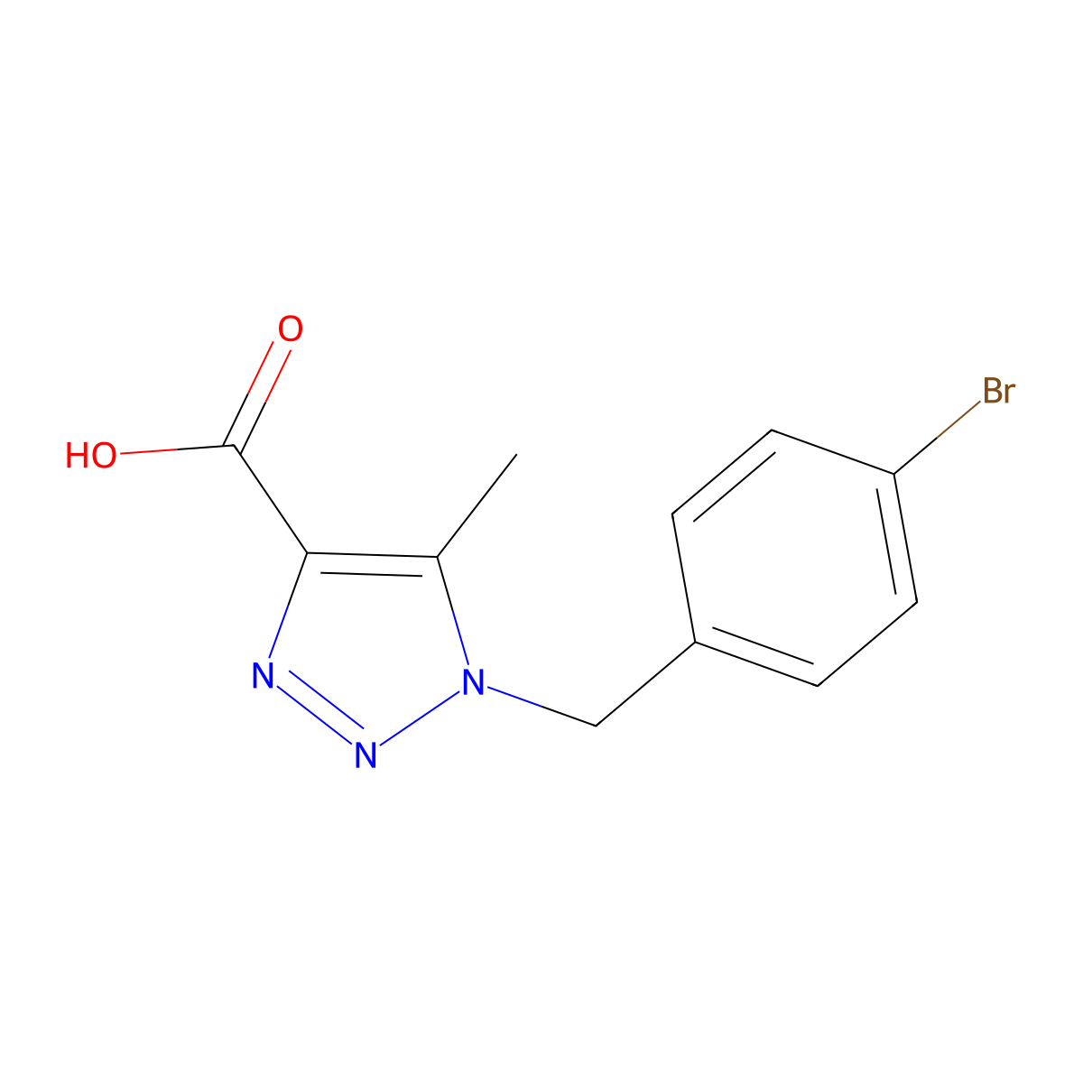 1-(4-bromobenzyl)-5-methyl-1H-1,2,3-triazole-4-carboxylic acid molecular structure, CAS 845885-94-1