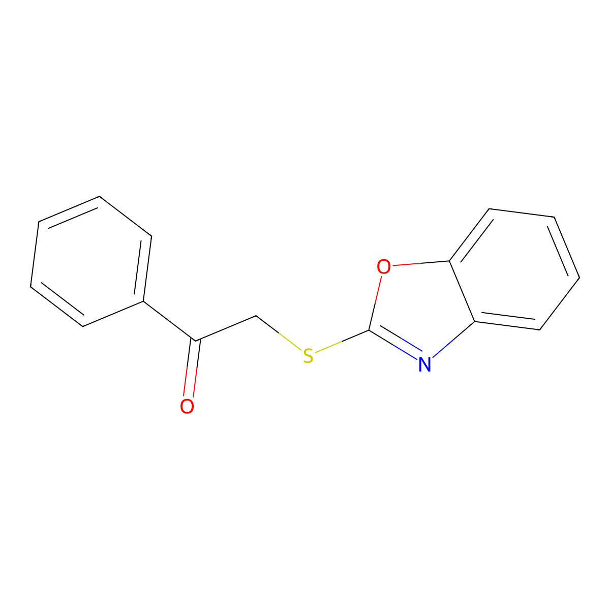 2-(1,3-Benzoxazol-2-ylsulfanyl)-1-phenylethanone molecular structure, CAS 84589-30-0