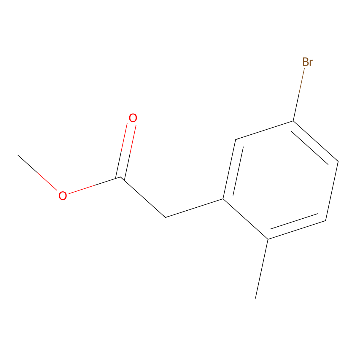Methyl 2-(5-bromo-2-methylphenyl)acetate molecular structure, CAS 845893-59-6