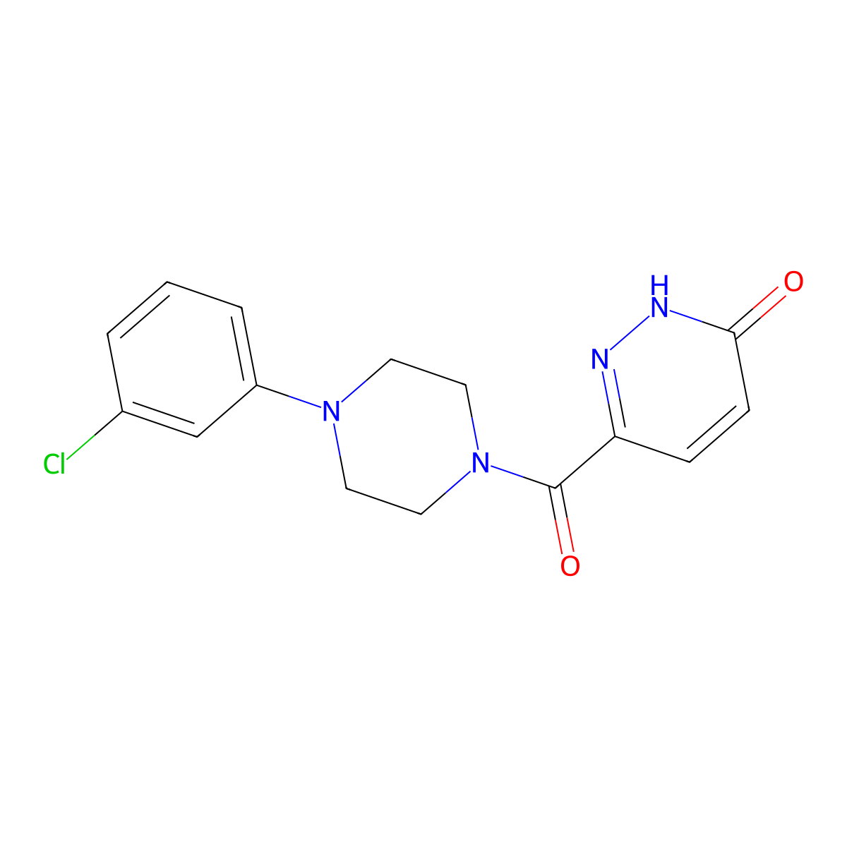 6-(4-(3-chlorophenyl)piperazine-1-carbonyl)pyridazin-3(2H)-one molecular structure, CAS 845899-66-3