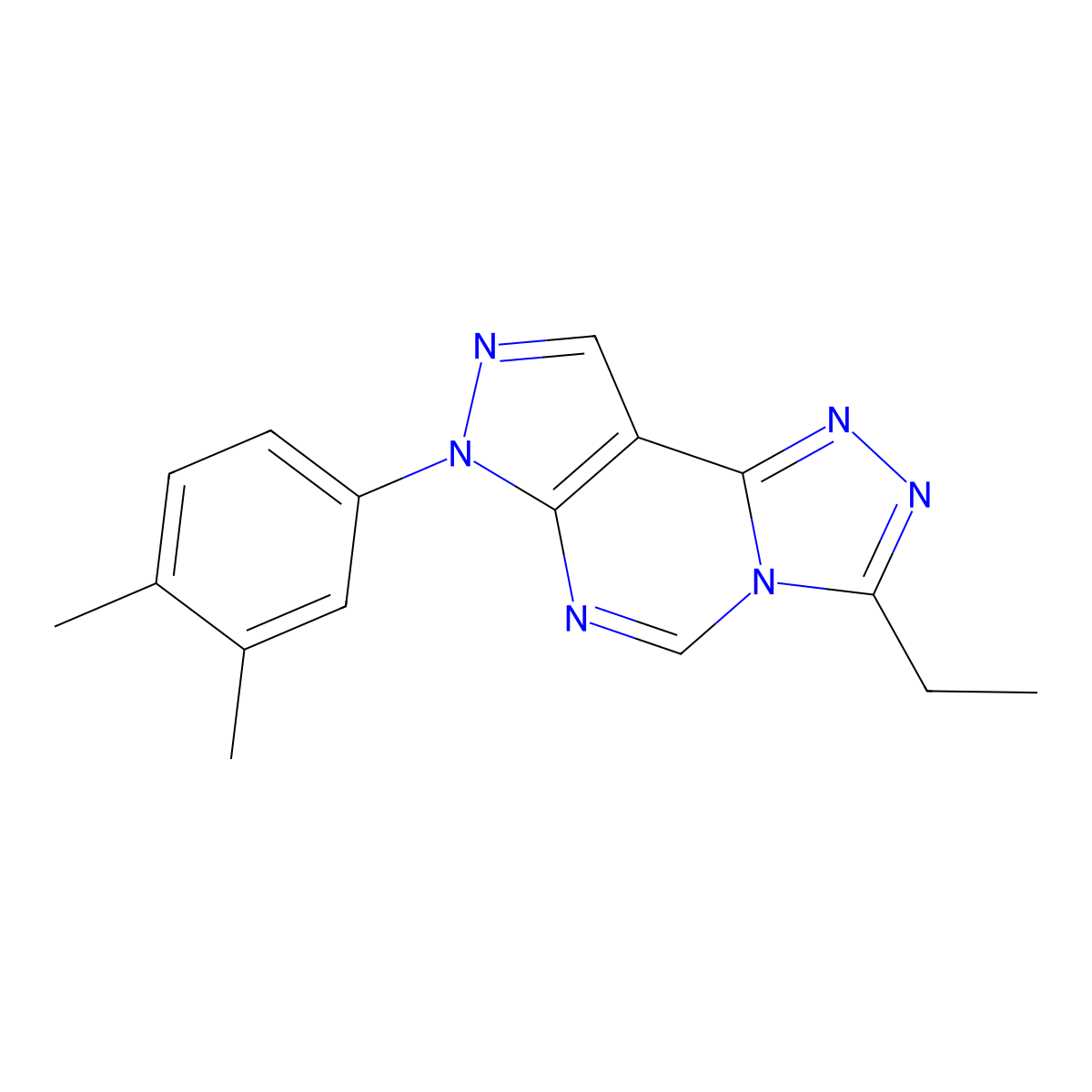 7-(3,4-dimethylphenyl)-3-ethyl-7H-pyrazolo[4,3-e][1,2,4]triazolo[4,3-c]pyrimidine molecular structure, CAS 845900-14-3