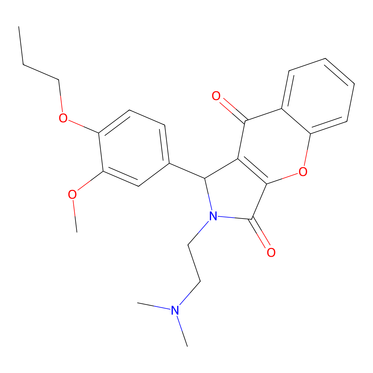2-(2-(Dimethylamino)ethyl)-1-(3-methoxy-4-propoxyphenyl)-1,2-dihydrochromeno[2,3-c]pyrrole-3,9-dione molecular structure, CAS 845900-96-1
