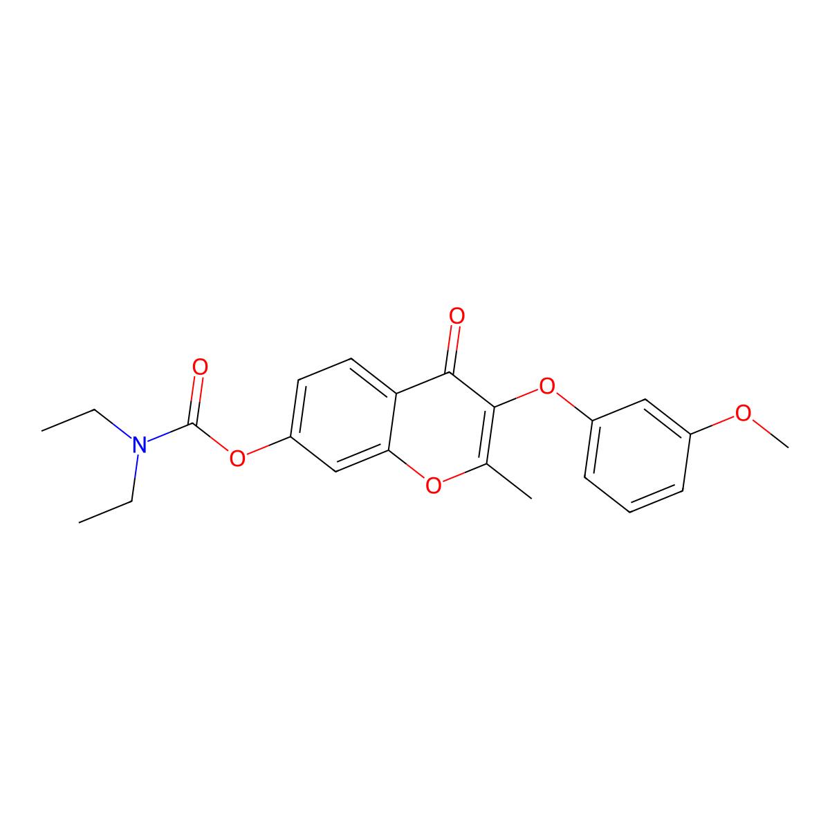 3-(3-methoxyphenoxy)-2-methyl-4-oxo-4H-chromen-7-yl diethylcarbamate molecular structure, CAS 845901-39-5
