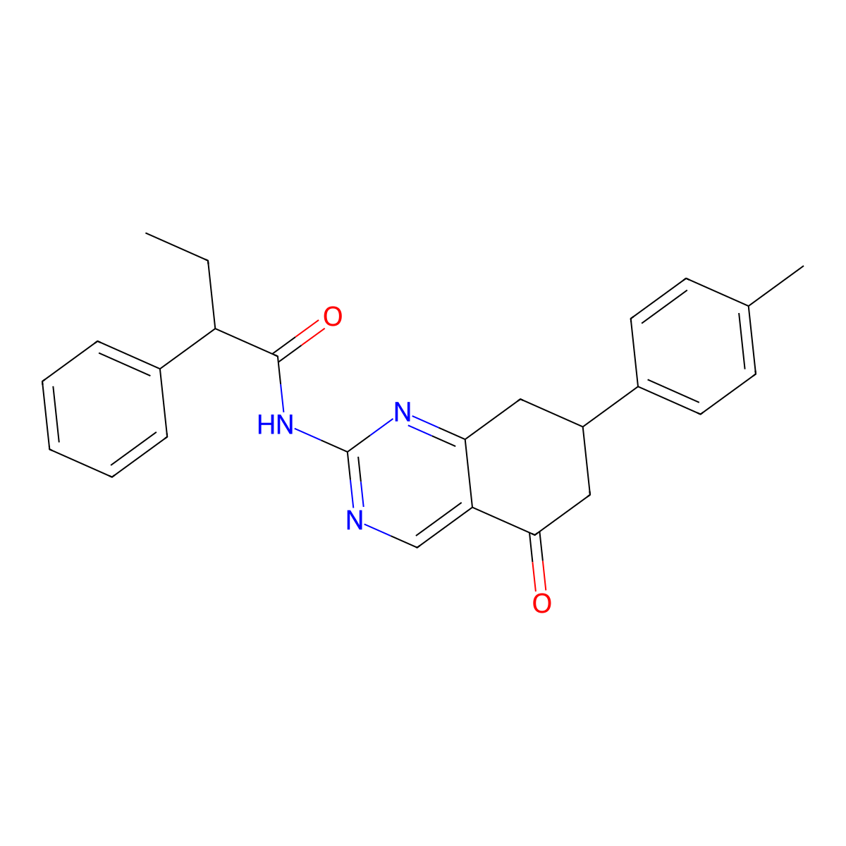 N-[7-(4-methylphenyl)-5-oxo-5,6,7,8-tetrahydroquinazolin-2-yl]-2-phenylbutanamide molecular structure, CAS 845901-94-2