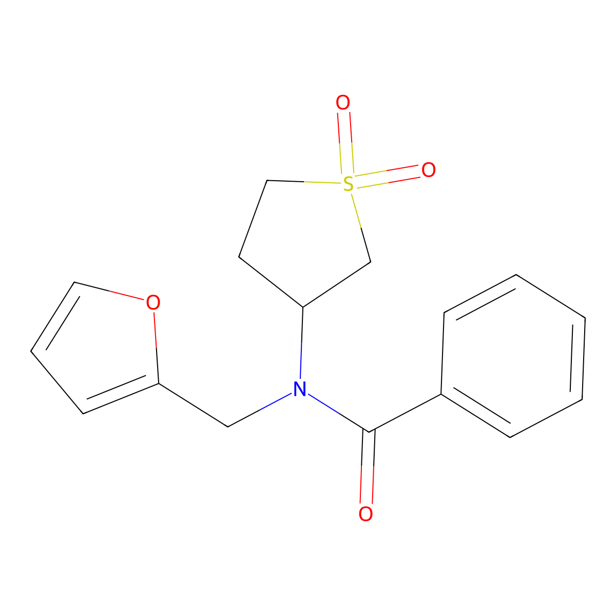N-(1,1-dioxidotetrahydrothiophen-3-yl)-N-(furan-2-ylmethyl)benzamide molecular structure, CAS 845903-33-5