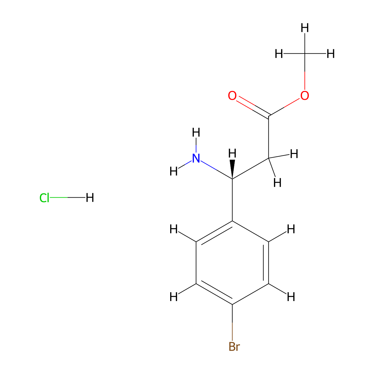 methyl (3R)-3-amino-3-(4-bromophenyl)propanoate hydrochloride molecular structure, CAS 845908-98-7