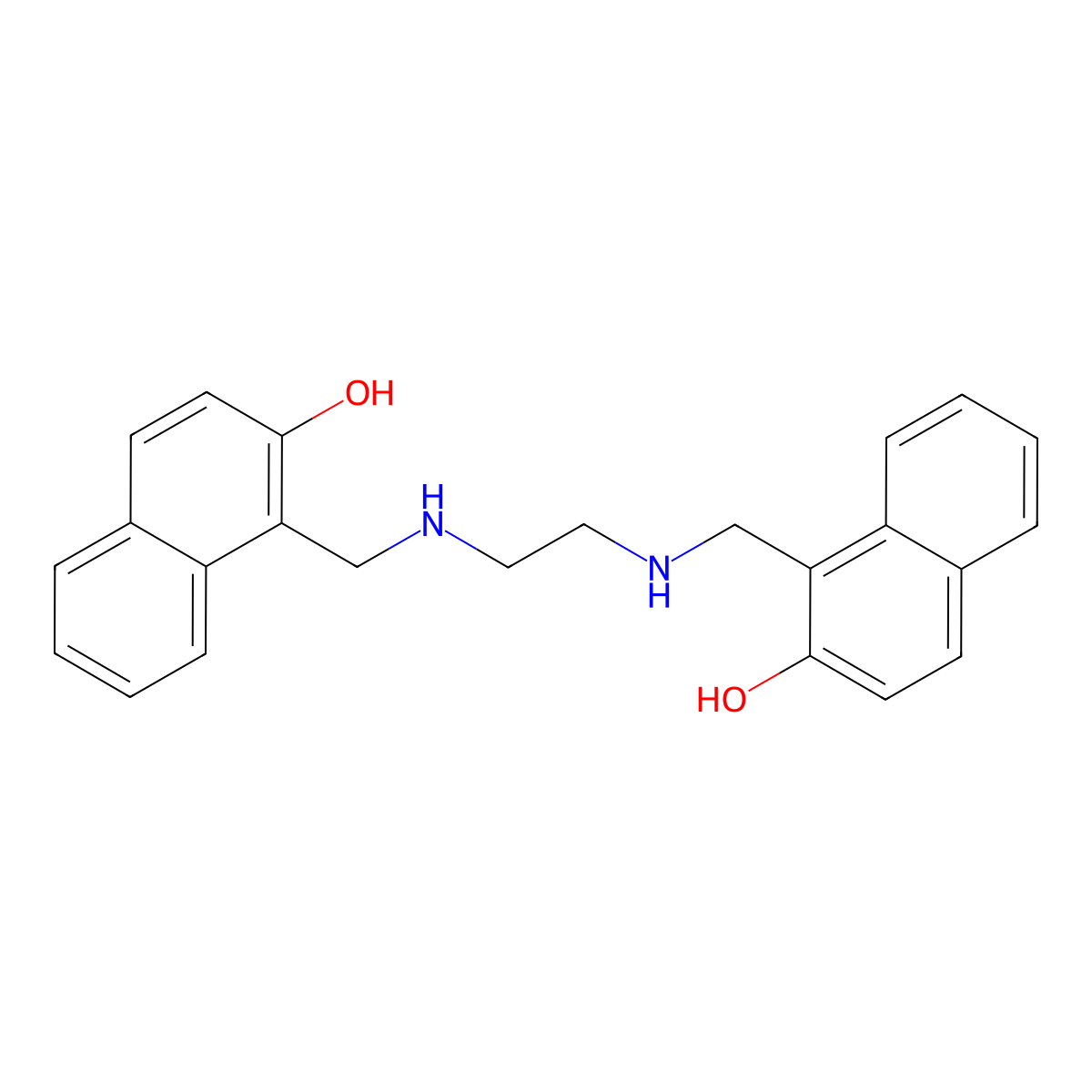 1-[[2-[(2-Hydroxynaphthalen-1-yl)methylamino]ethylamino]methyl]naphthalen-2-ol molecular structure, CAS 84591-98-0