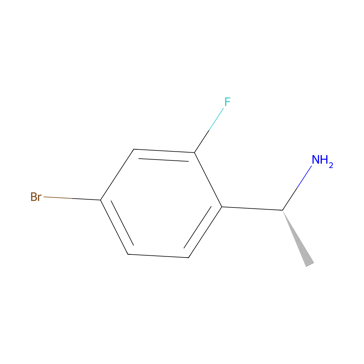 (R)-1-(4-Bromo-2-fluorophenyl)ethanamine molecular structure, CAS 845930-79-2
