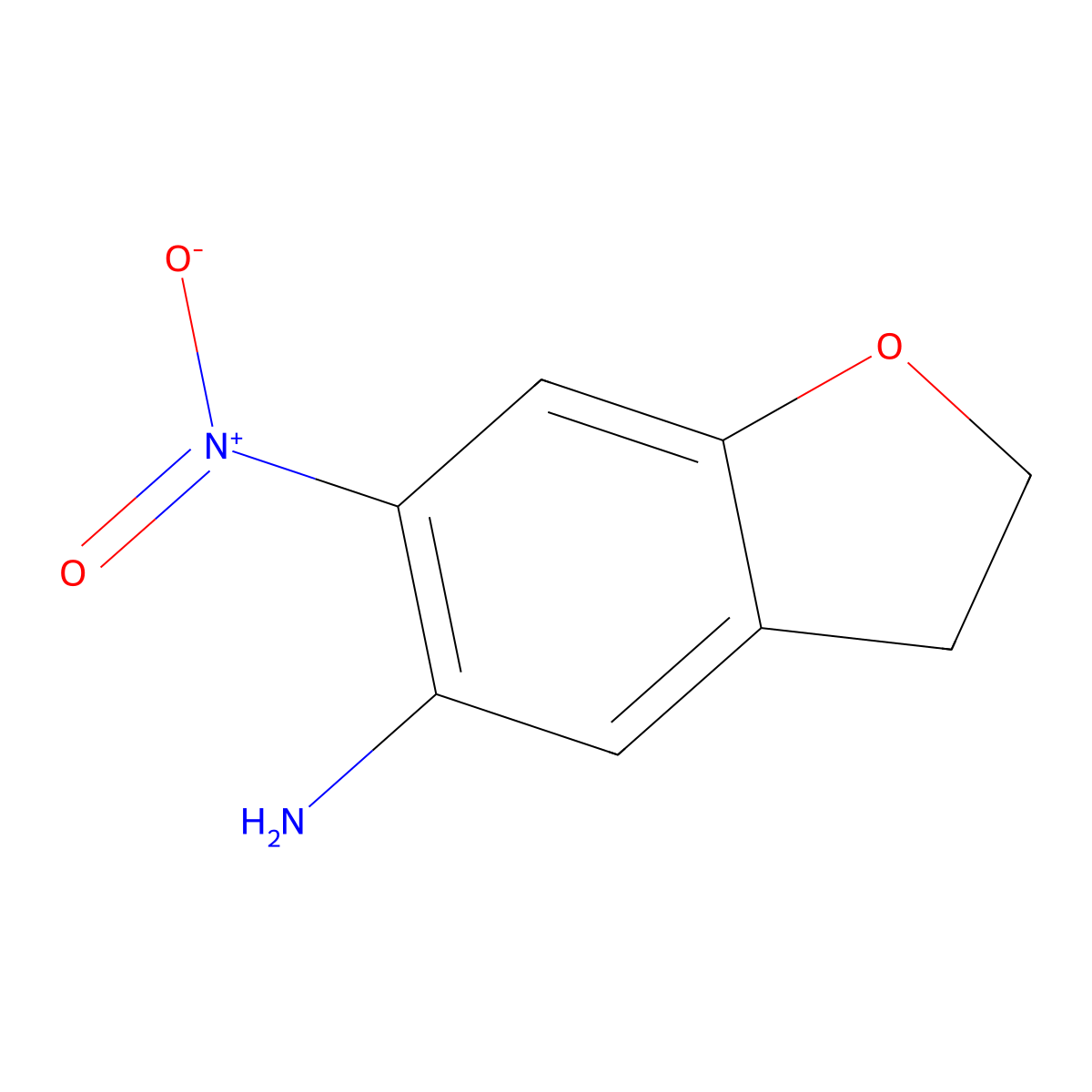 6-Nitro-2,3-dihydrobenzofuran-5-amine molecular structure, CAS 84594-78-5