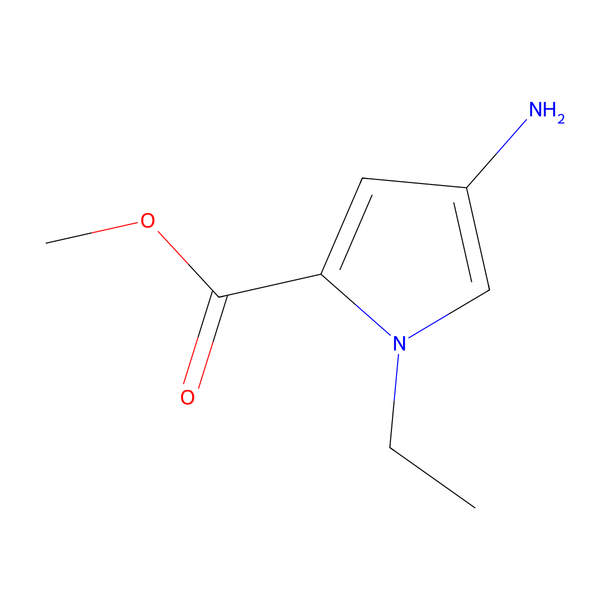 methyl 4-amino-1-ethyl-1H-pyrrole-2-carboxylate molecular structure, CAS 845958-11-4