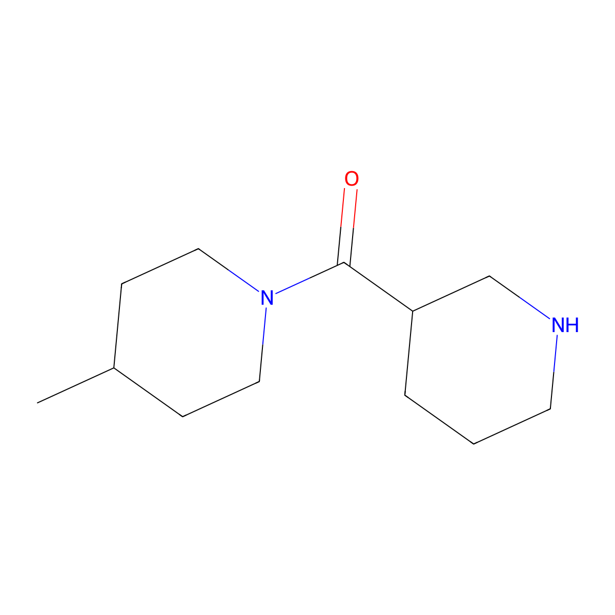 (4-Methylpiperidin-1-yl)(piperidin-3-yl)methanone molecular structure, CAS 845958-30-7