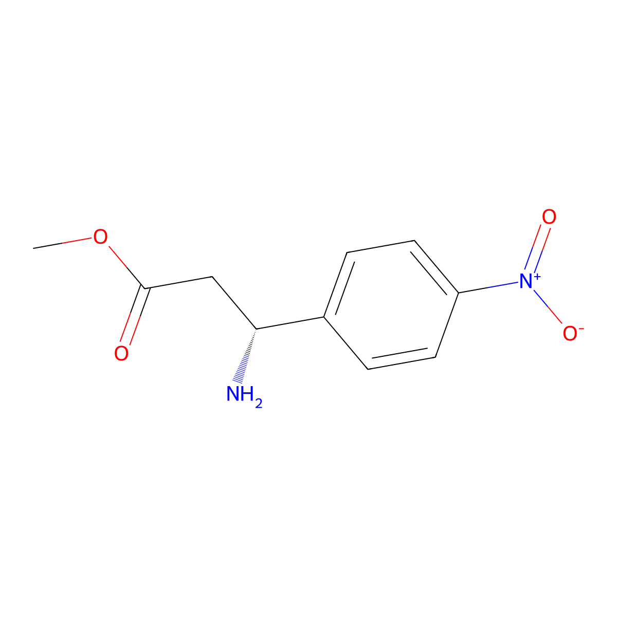 methyl (3R)-3-amino-3-(4-nitrophenyl)propanoate molecular structure, CAS 845958-76-1