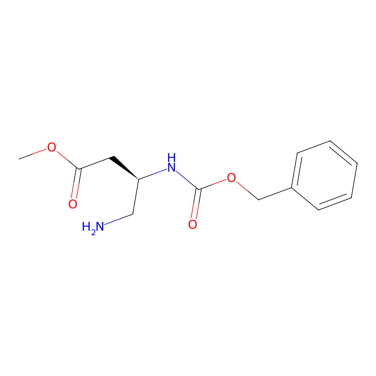 methyl (3R)-4-amino-3-(benzyloxycarbonylamino)butanoate molecular structure, CAS 845958-78-3