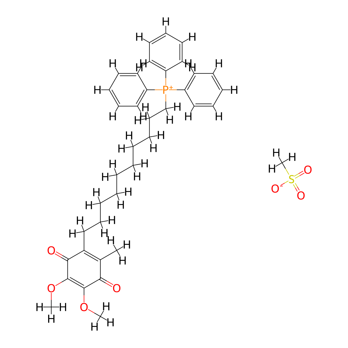 Mitoquinone mesylate molecular structure, CAS 845959-50-4