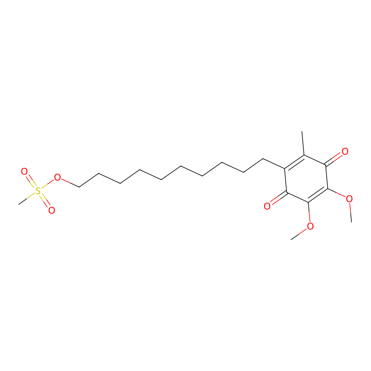 10-(4,5-Dimethoxy-2-methyl-3,6-dioxocyclohexa-1,4-dienyl)decyl methanesulfonate molecular structure, CAS 845959-53-7