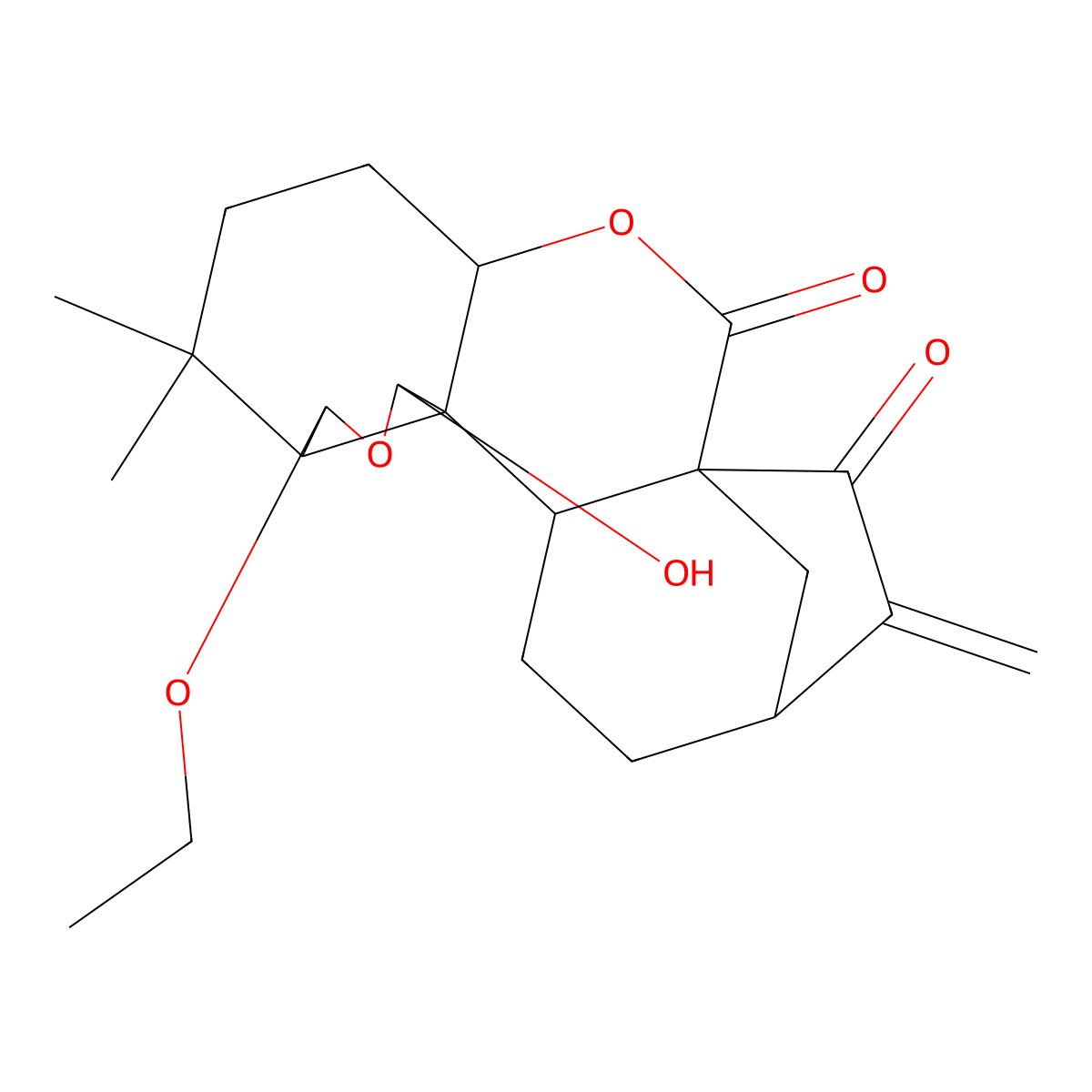 (1S,4S,8R,9R,11S,12R,13S,16R)-9-ethoxy-11-hydroxy-7,7-dimethyl-17-methylidene-3,10-dioxapentacyclo(14.2.1.01,13.04,12.08,12)nonadecane-2,18-dione molecular structure, CAS 845959-98-0