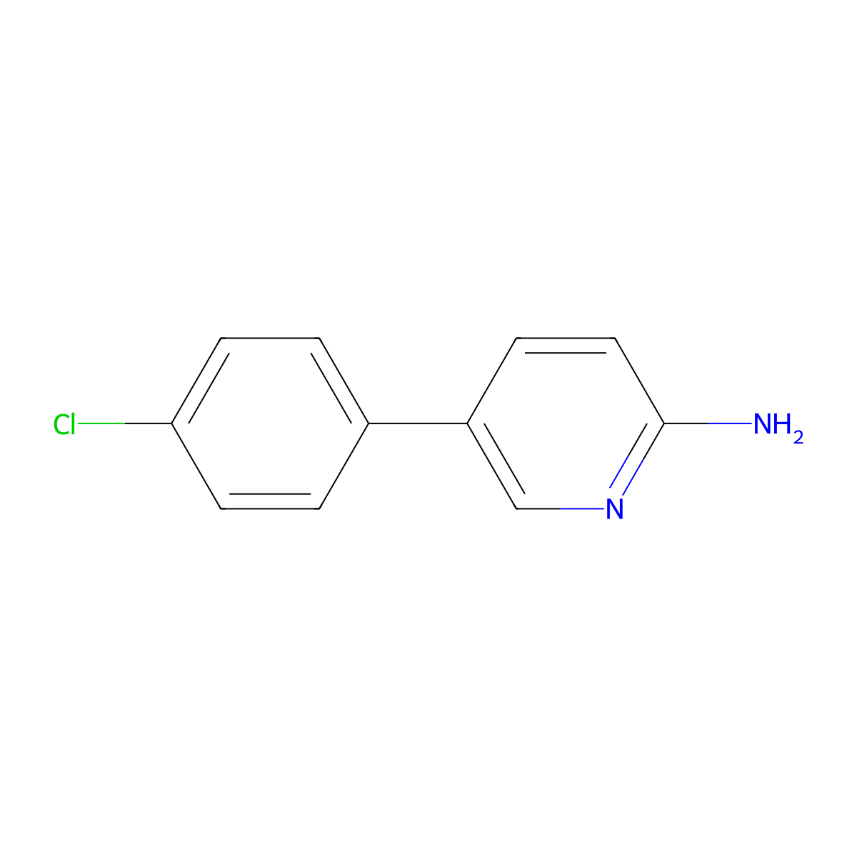 5-(4-Chlorophenyl)pyridin-2-amine molecular structure, CAS 84596-08-7