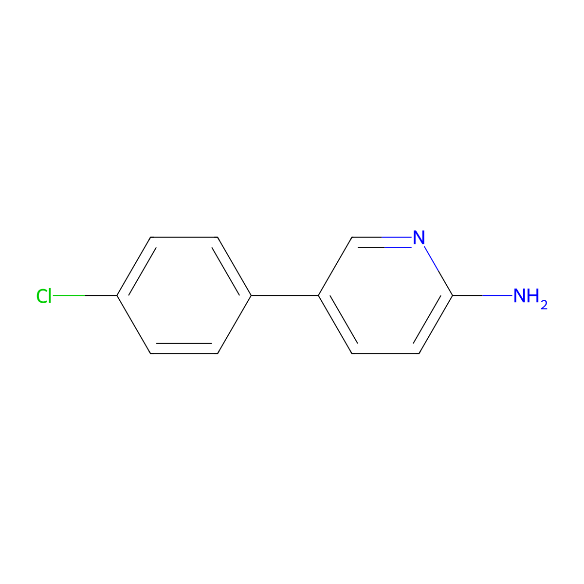 5-(4-Chlorophenyl)pyridin-2-amine molecular structure, CAS 84596-08-7