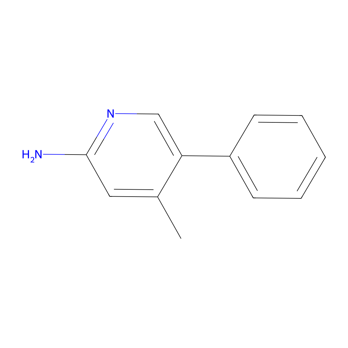 4-Methyl-5-phenylpyridin-2-amine molecular structure, CAS 84596-21-4